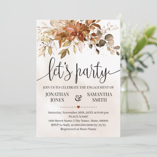 Verloving herfst Herfst herfst huwelijk Kaart (Staand voorkant)