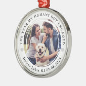 Verloving Hond Mensen Foto Keepsake Metalen Ornament (Links)
