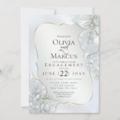 VERLOVING | Icy Blue Shimmer Leaves Kaart (Voorkant)