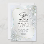 VERLOVING | Icy Blue Shimmer Leaves Kaart (Voorkant)