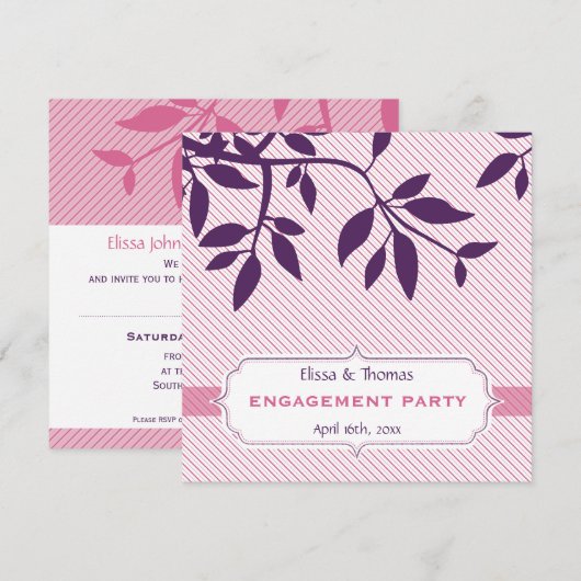 VERLOVING-INVITATIES : fijne 2e kwartaal Kaart (Voorkant / Achterkant)