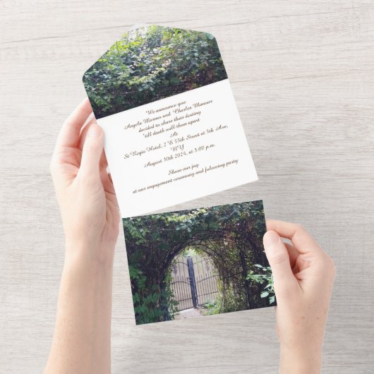 Verloving Invitation Gate Garden All In One Uitnodiging (Afscheurbaar)