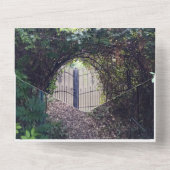 Verloving Invitation Gate Garden All In One Uitnodiging (Achterkant)