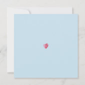 VERLOVING INVITE modern vingerafdruk hart blauw Kaart (Achterkant)