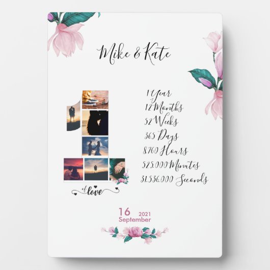 Verloving Jubileum collage Pas getrouwd Fotoplaat (voorkant)