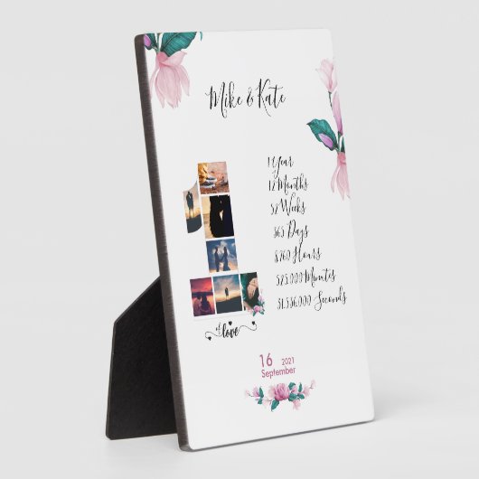 Verloving Jubileum collage Pas getrouwd Fotoplaat (Zijkant)