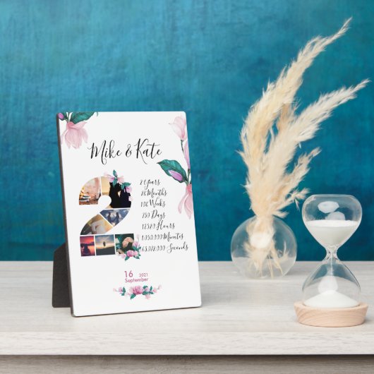 Verloving Jubileum collage Pas getrouwd Fotoplaat (Zijkant)