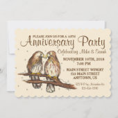 Verloving Jubileum Party Tortelduifjes Hawks Kaart (Voorkant)