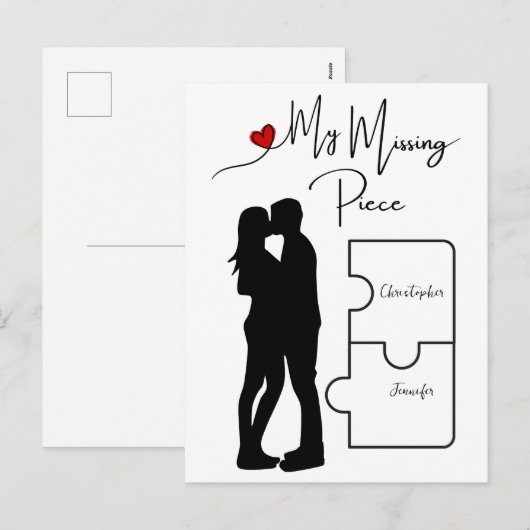 Verloving | JUBILEUM | Ware liefde ontbrekend stuk Feestdagenkaart (Voorkant / Achterkant)