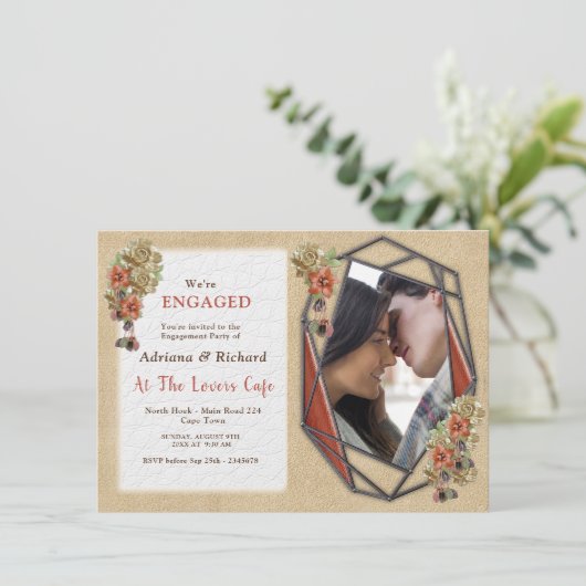 Verloving Kaart van leder- en suikerwerk (Staand voorkant)