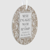 Verloving Kant en Burlap Elegant Ornament (voorkant)
