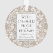 Verloving Kant en Burlap Elegant Ornament (achterkant)