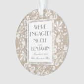 Verloving Kant en Burlap Elegant Ornament (voorkant)