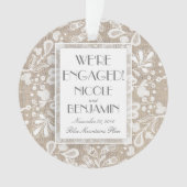 Verloving Kant en Burlap Elegant Ornament (voorkant)