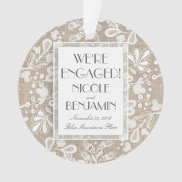 Verloving Kant en Burlap Elegant Ornament