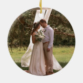 Verloving Keepsake 2023 Eerste Kerstmis Verloofd Keramisch Ornament (Achterkant)