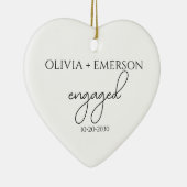 Verloving Keepsake Heart Keramisch Ornament (Rechts)