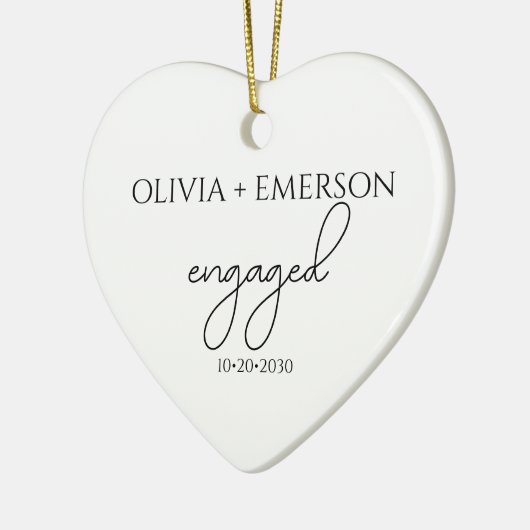 Verloving Keepsake Heart Keramisch Ornament (Links)