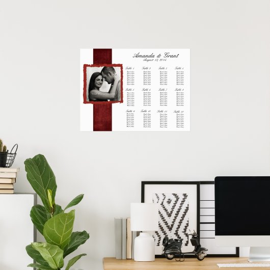 Verloving kerstcadeaukaart voor kerstbruiloft poster (Thuiskantoor)