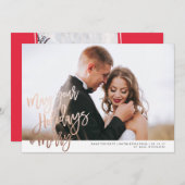 Verloving kerstkaart, sparen de Datum Kerstmis Save The Date (Voorkant / Achterkant)