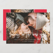 Verloving kerstkaart, sparen de Datum Kerstmis Save The Date (Voorkant / Achterkant)