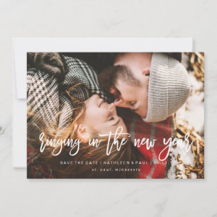 Verloving kerstkaart, sparen de Datum Kerstmis Save The Date