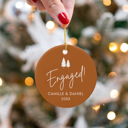 Verloving Kerstmis Foto Ornament