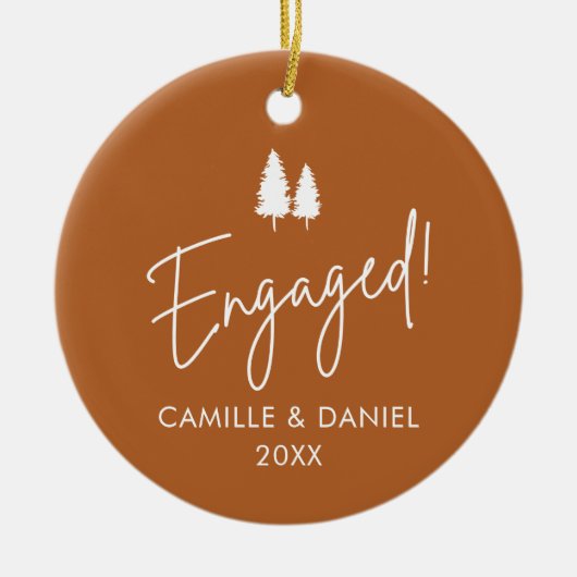 Verloving Kerstmis Foto Ornament (Voorkant)