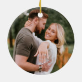 Verloving Kerstmis Foto Ornament (Achterkant)