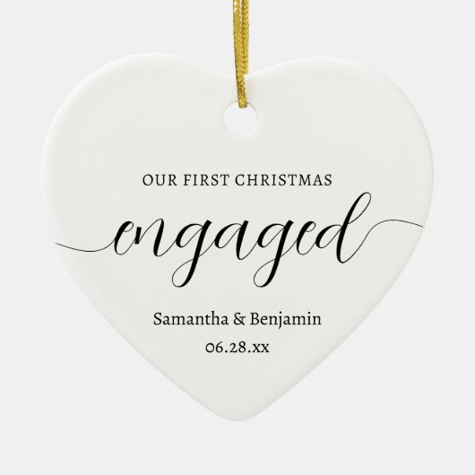 Verloving Kerstversiering Keepsake Keramisch Ornament (Voorkant)