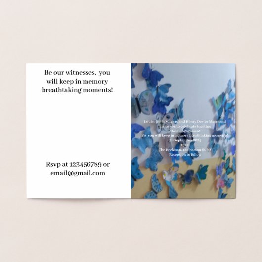 Verloving Kleine Uitnodiging Goudfolie Kaart (Binnen)