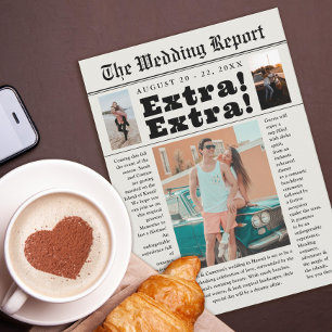 Verloving krantenkoppen Fotobruiloft Save The Date