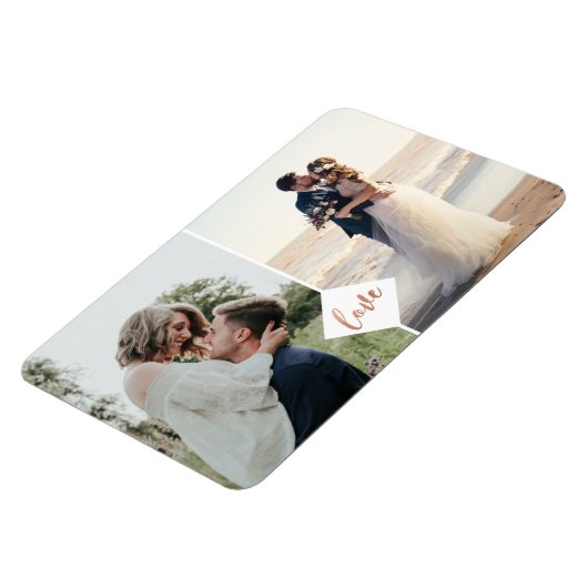 Verloving Love Script Rust Copper Weddenschap Magneet (Linkerzijde)