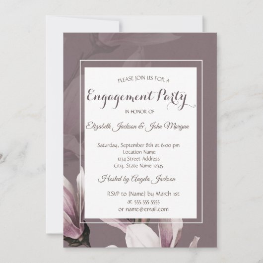 Verloving Magnolia Flowers Kaart (Voorkant)