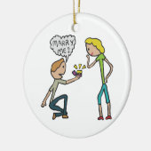 Verloving Marry Me Keramisch Ornament (Links)
