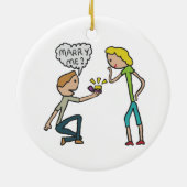 Verloving Marry Me Keramisch Ornament (Achterkant)