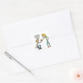 Verloving Marry Me Vierkante Sticker (Envelop)