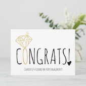 Verloving met fijn gouden diamantcongraten kaart (Staand voorkant)