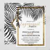 Verloving met gouden grens aan de zwarte palmboom kaart (Voorkant / Achterkant)