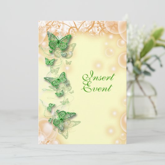 verloving met groene geel verjaardagscyclus kaart (Staand voorkant)