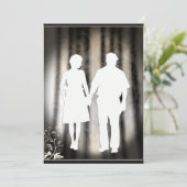 Verloving met liefdeskoppel of bruidskaart aankondiging (Staand voorkant)