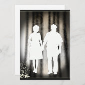 Verloving met liefdeskoppel of bruidskaart aankondiging (Voorkant / Achterkant)