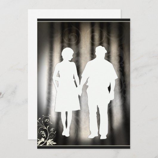 Verloving met liefdeskoppel of bruidskaart aankondiging (Voorkant / Achterkant)