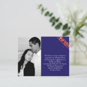 Verloving met rode witte en blauwe bruiloft kaart (Staand voorkant)