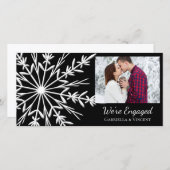 Verloving met zwarte en witte sneeuwvlokken Aankon Aankondiging (Voorkant / Achterkant)