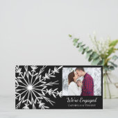 Verloving met zwarte en witte sneeuwvlokken Aankon Aankondiging (Staand voorkant)