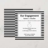 Verloving met zwarte & witte streep Diamond Ring Kaart (Voorkant / Achterkant)