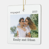 Verloving Minimale foto Modern Couple Ornament (Links)