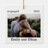 Verloving Minimale foto Modern Couple Ornament (Achterkant)