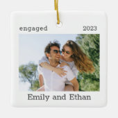 Verloving Minimale foto Modern Couple Ornament (Voorkant)